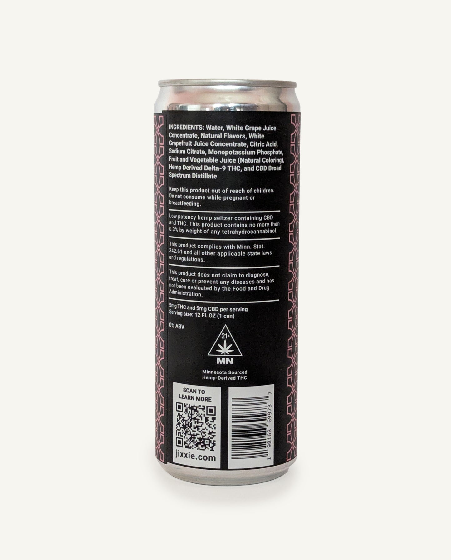 Grapefruit Rosemary Hemp Seltzer | 5mg THC & 5mg CBD | 4pk