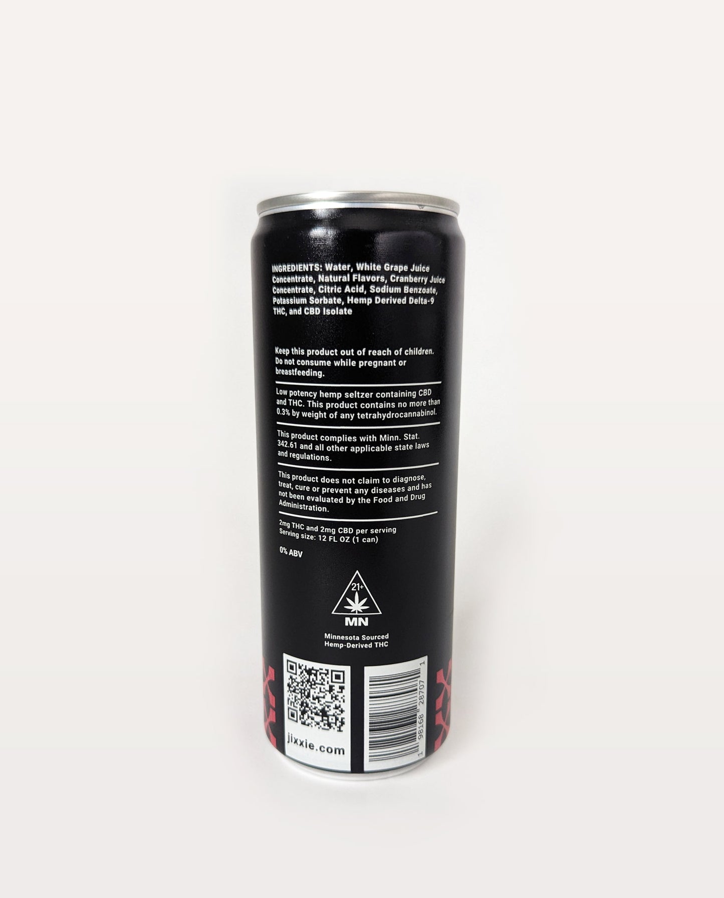 Cranberry Juniper Hemp Seltzer | 2mg THC & 2mg CBD | 6pk
