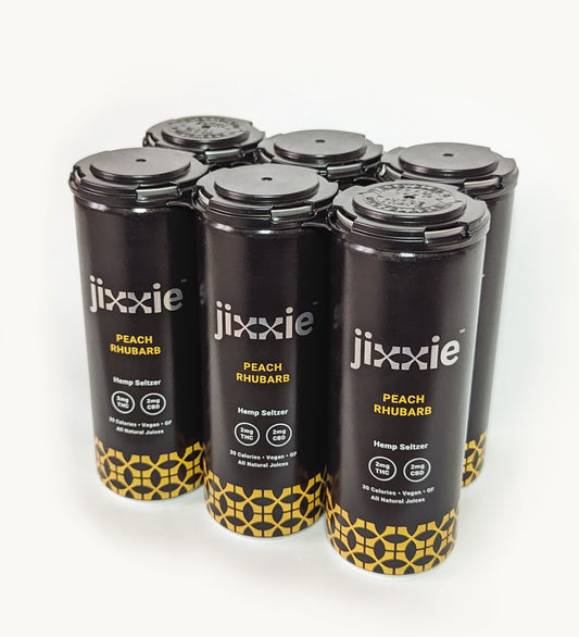 Peach Rhubarb Hemp Seltzer | 2mg THC & 2mg CBD | 6pk